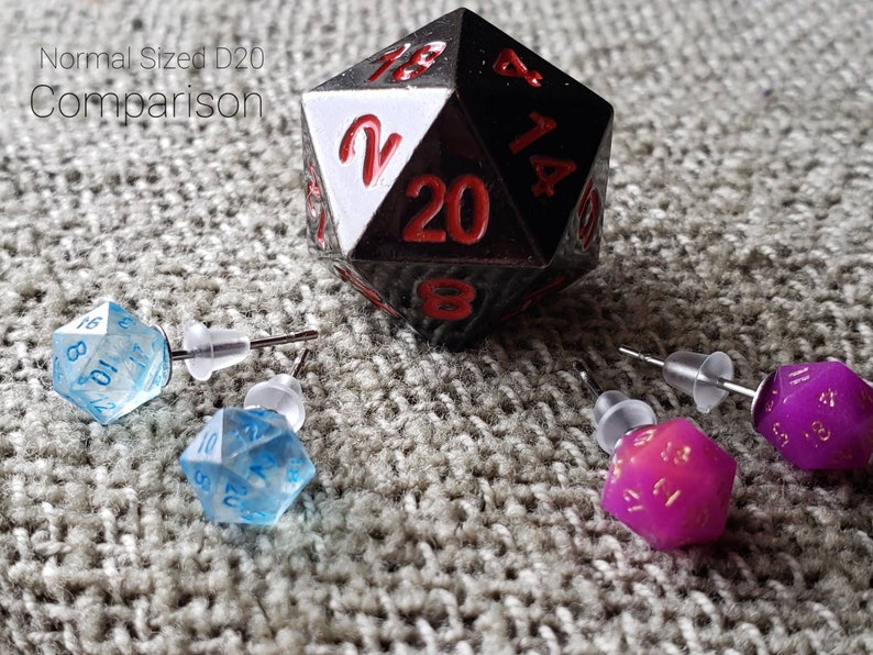 PAIR Custom D20 Earrings Dungeons and Dragons Dice Etsy