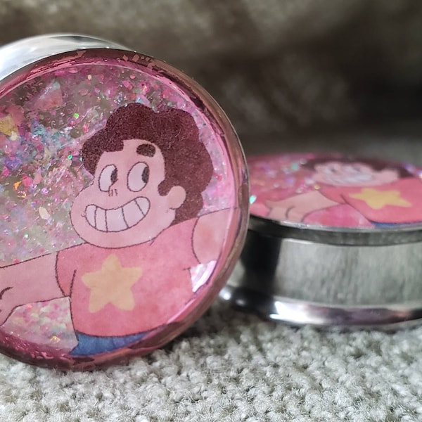 PAIR | Steven Universe | Gauges | Glitter Plugs | Plugs and Tunnels | 00G | 7/16" | 1/2" | 9/16" | 5/8" | 3/4" | 7/8" | 1" | 2" |