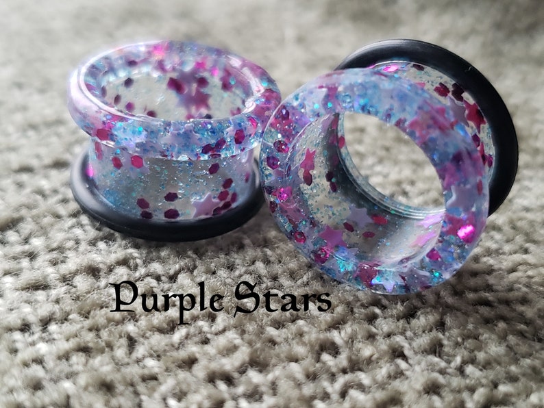 PAIR Glitter Plugs Plugs and Tunnels Custom Plugs Etsy