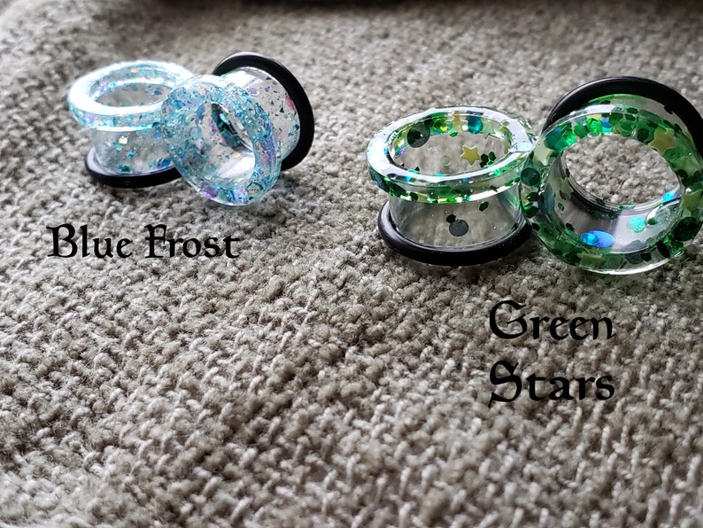 PAIR Glitter Plugs Plugs and Tunnels Custom Plugs Etsy