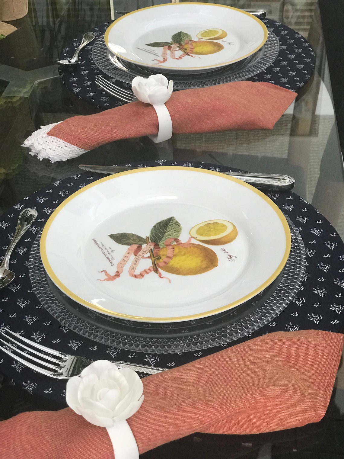 Round Chargers Placemat Charger Table Decor Fabric Etsy