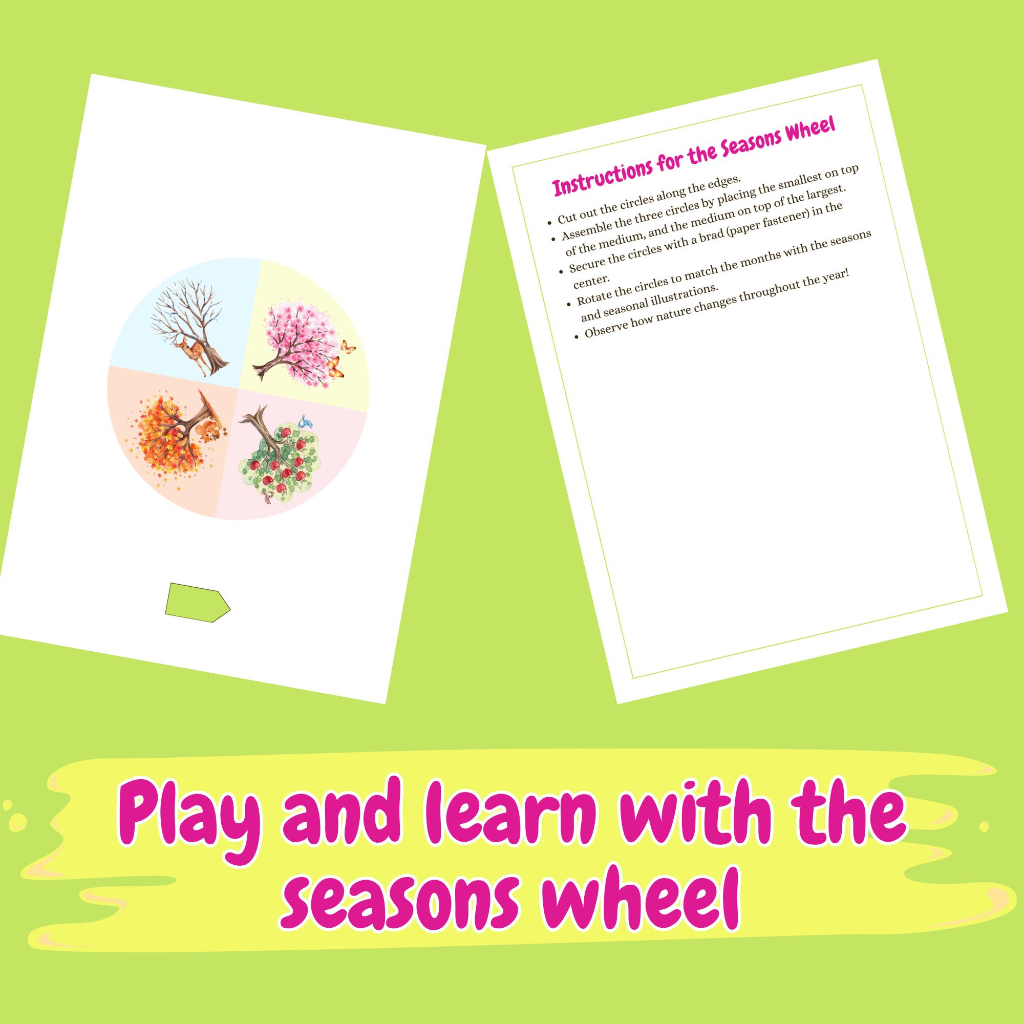 Seasons Wheel Printable PDF – Months of the Year Learning Activity ...