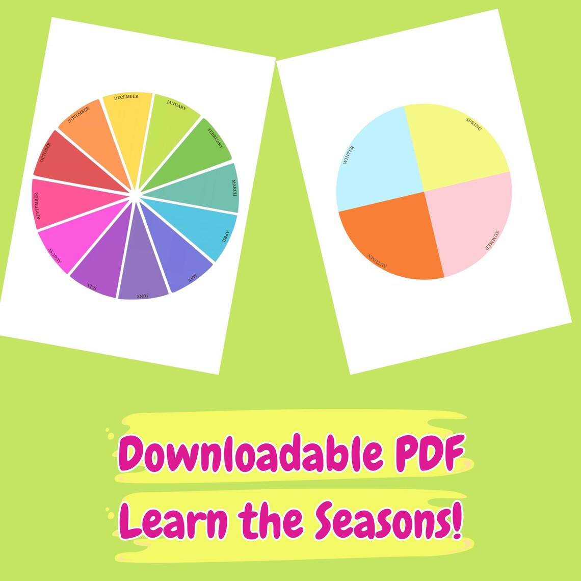 Seasons Wheel Printable PDF – Months of the Year Learning Activity ...