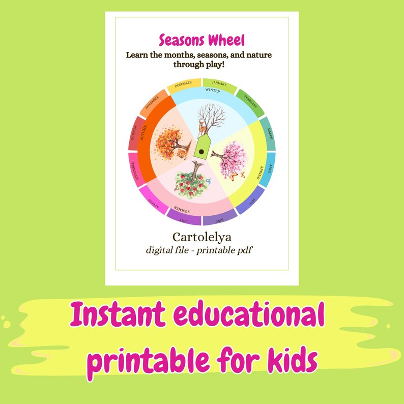 Seasons Wheel Printable PDF – Months of the Year Learning Activity ...