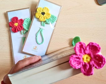 Segnalibro fiore uncinetto personalizzato, idea regalo maestra, amica, festa della mamma, segnalibro fatto a mano con frase