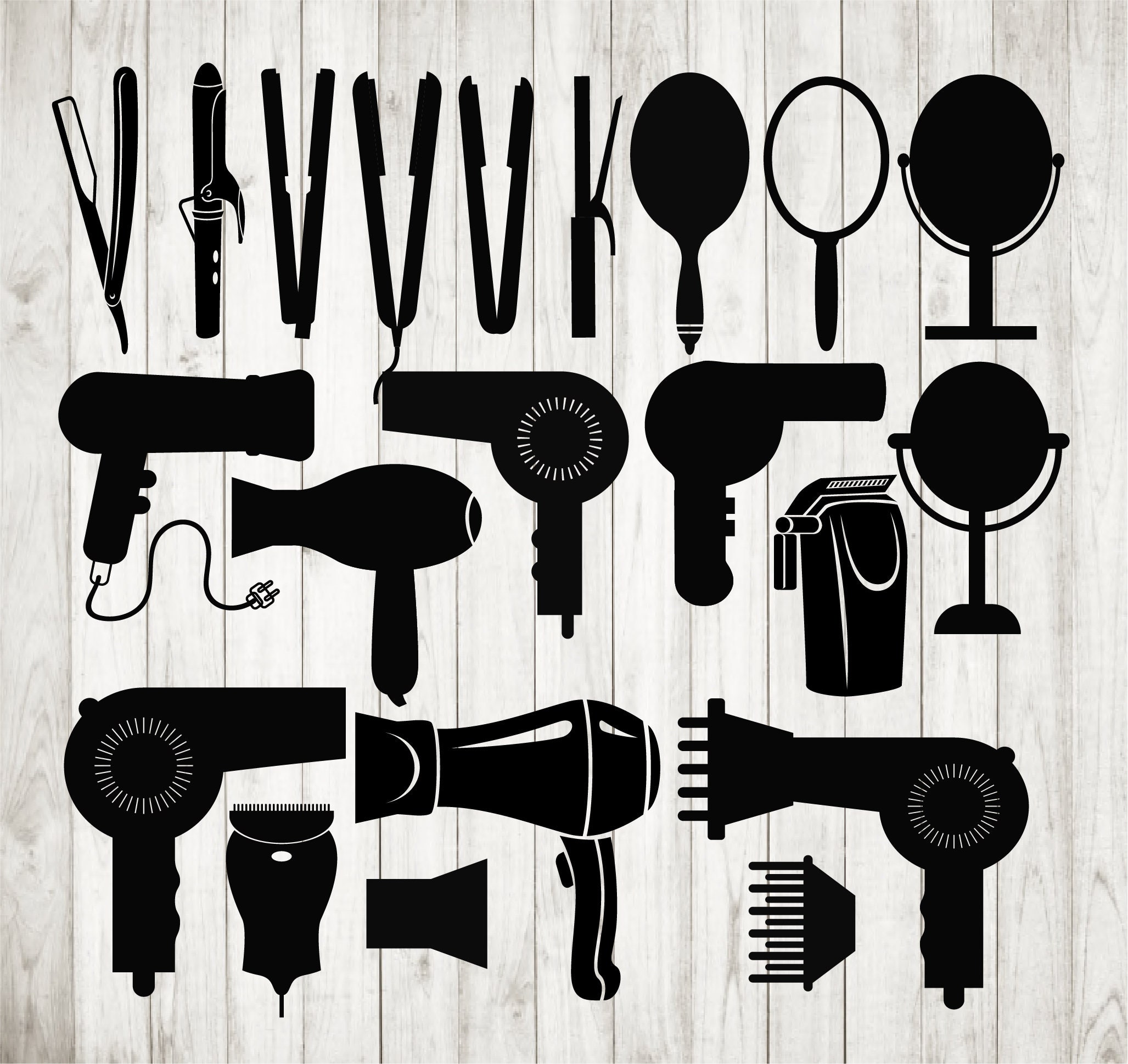 20 X Hairdresser Tools Svg Bundlehair Accessories Etsy