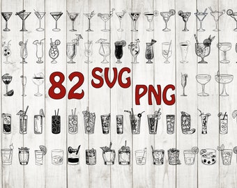 82 x Cocktail Glasses ,cocktail svg, glass svg, cocktail cut file, cocktail clipart,drink svg,margarita svg,wine svg,cocktail silhouette svg