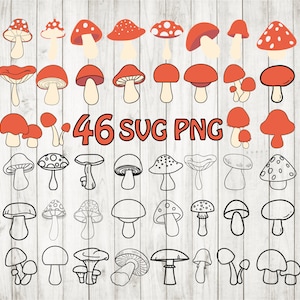 44 x Mushroom Bundle, mushroom svg,mushroom silhouette, mushroom cut file, mushroom clipart, mushroom vector,mushroom cricut, cute mushroom