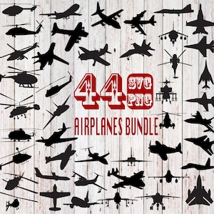 44 x airplane silhouettes, airplane svg, cuttable airplanes, airplane clipart, military airplane svg,svg file for cricut,airplane svg bundle