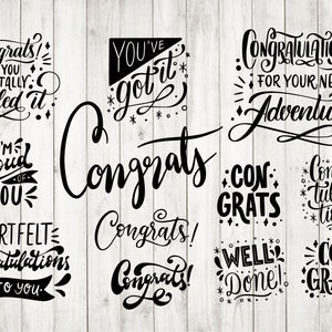 12 x Congrats Bundle SVG, Congrats SVG, Congratulations SVG, congrats svg design, congrats clipart,congrats cut file, congrats svg template