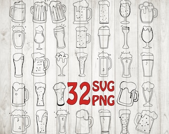 32 x Beer SVG Bundle,beer svg,beer silhouette svg, beer clipart, beer cut file,beer bottle svg, beer mug svg, beer glass svg,beer vector