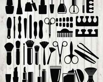 34 x Beauty Tools SVG Bundle, beauty accessories svg, beauty salon svg, beauty svg, nails svg, nails tools svg, nail polish svg, make up svg