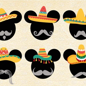 6 x Cinco de Mayo Mickey SVG, mexican mickey svg, sombrero mickey svg, sombrero svg, mickey svg, cinco de mayo svg,mexico svg
