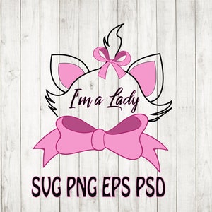 1 x Lindo gato svg, baby shower svg, cat head svg, cats svg, kitty clipart, marie svg,marie baby shower, cat cut file, SVG, PNG, EPS, psd