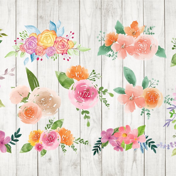 13 x Floral Bouquets Pack ,Floral circle,Wedding Ornament,Floral Ornaments svg, SVG,PNG, vectorial, clip art,floral frame, printable flowers