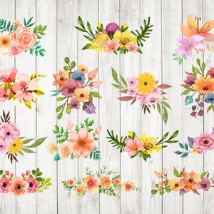 Lot de 14 bouquets de fleurs, cercle de fleurs, décoration de mariage, ornements floraux, svg, SVG, PNG, vectoriel, clipart, cadre floral, fleurs à imprimer