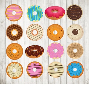 16 x Donut svg bundle, decal,stencil,vinyl,donut svg file, donut design svg, donut cut file, donut silhouette,printable donut, cake svg