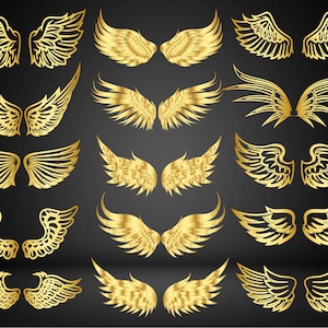 15 x wings SVG, angel wings, wings cut file, angel svg, cut file, svg ,png, cricut silhouettes, wings cricut files,angel wings clipart files