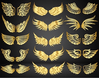 15 x wings SVG, angel wings, wings cut file, angel svg, cut file, svg ,png, cricut silhouettes, wings cricut files,angel wings clipart files