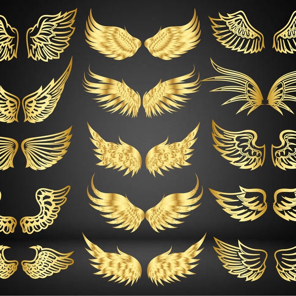 15 x ailes SVG, ailes d’ange, ailes coupées fichier, ange svg, fichier coupé, svg, png, silhouettes cricut, ailes fichiers cricut, angel ailes fichiers clipart