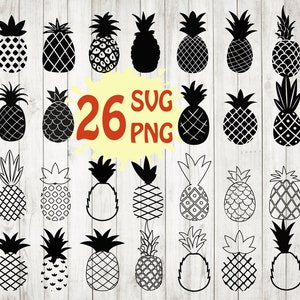 26 x Pineapple SVG Bundle,Pineapple silhouette svg,Pineapple svg,Pineapple cut file,Pineapple clipart,fruit svg,food svg, summer fruit svg