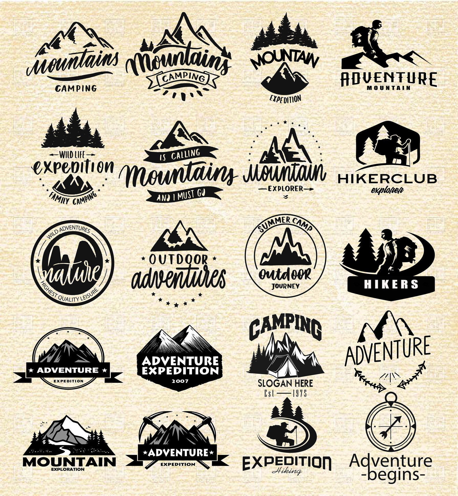 20 X Mountain Silhouettes Svg Hiking Svg Adventure Svg | Etsy