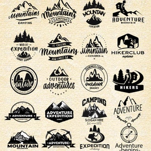 20 X Mountain Silhouettes Svg Hiking Svg Adventure Svg | Etsy