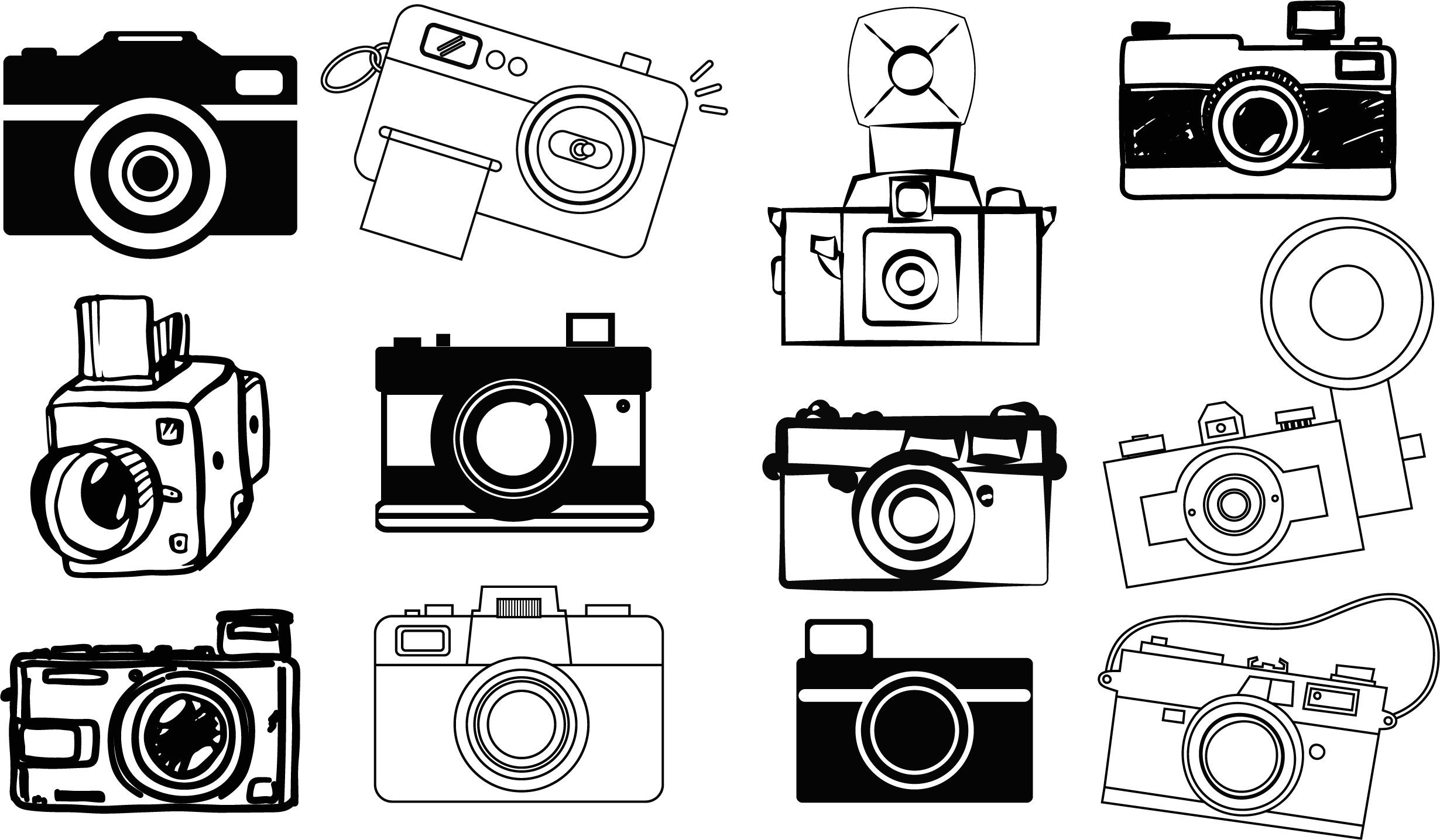 52 X Camera SVG Bundle, Camera Silhouette,camera Svg,camera Clipart ...