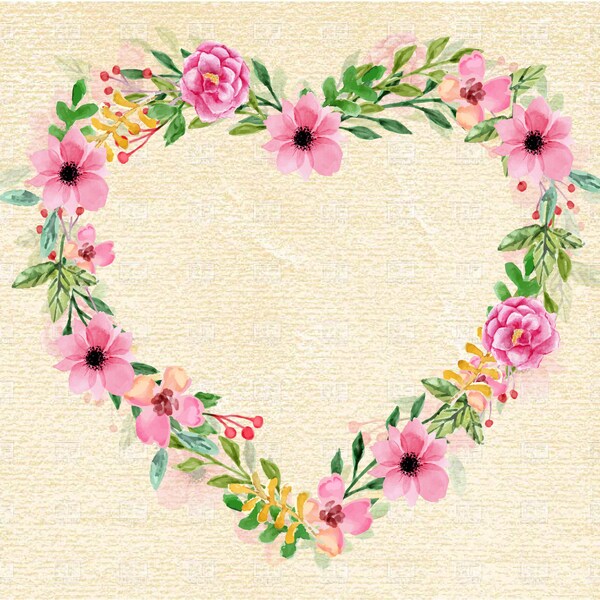 1 x Floral heart svg,Floral circle, Wedding Ornaments,Floral Ornaments, SVG,PNG, vectorial, clip art,floral frame, printable flowers