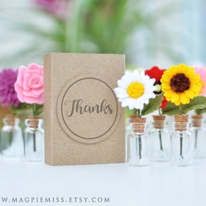 Mini flower matchbox, matchbox gift, teacher thank you gift, felt flower, mothers day flowers gift, mom flower gift, friend gift image 2