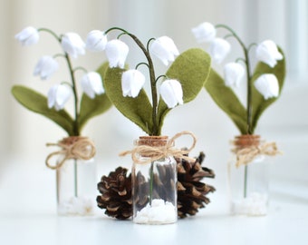 Lily of the Valley: Felt Flowers Thank You Gift - May Birth Flower Gift, mothers day spring flowers
