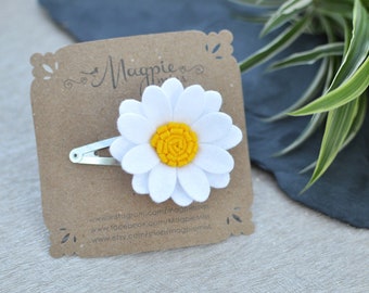 Pince à cheveux marguerite, marguerite en feutre, mariage marguerite, accessoire pour cheveux marguerite, accessoire floral, mini fleur marguerite, cadeaux de mariage