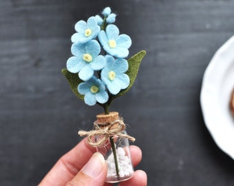 Forget-me-nots Felt Flowers Thank You Gift - Appreciation Gift for Grandma, Mothers day, Valentine, Birthday, Anniversary