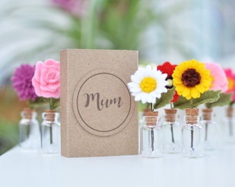 Mini boîte d'allumettes fleurie, cadeau boîte d'allumettes, cadeau de remerciement pour professeur, fleur en feutre, cadeau fleurs pour la fête des mères, cadeau fleur pour maman, cadeau ami