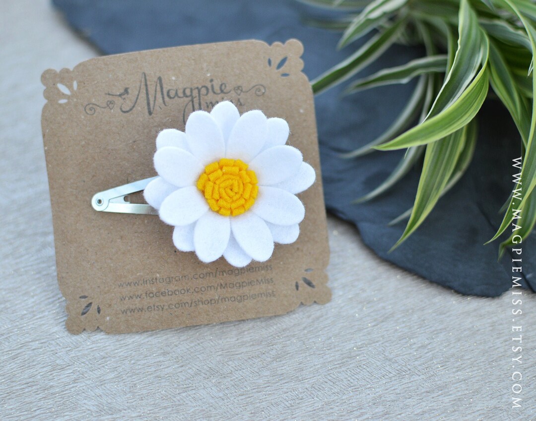 Daisy Hair Clip, Felt Daisy, Daisy Wedding, Daisy Hair Accessory