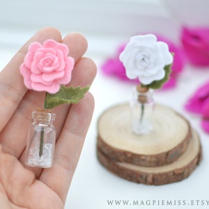 Matchbox rose, mum gift, felt rose, mothers day flowers gift, mum mom flowers, flower gift, teacher gift, friend gift, mini flower White