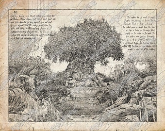 Disney Tree of Life Sketch Print