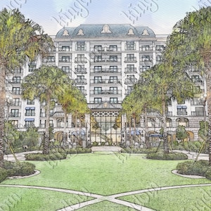 Disney Riviera Watercolor Style Print