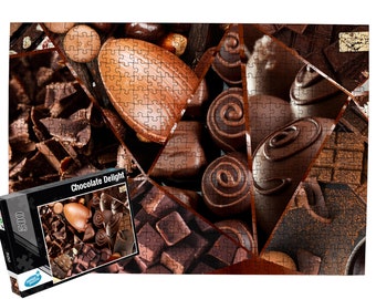 500 Pieces Jigsaw Puzzle 'Chocolate Delight' / Chocolate Collage Jigsaw Puzzle / 500 Piece Jigsaw Puzzle for Adults and Families