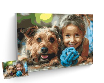 Custom Paint by Number Kit / Personalised Paint By Numbers / Paint by Numbers from Photo / Personalized Canvas from Photo/Photo as Painting