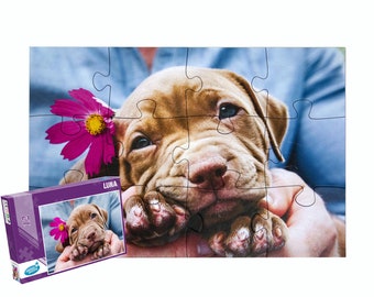 Custom Large Pieces Photo Puzzle / Personalized Magnetic Photo Jigsaw -12 XXL Large Pieces/Magnetic Photo Puzzle