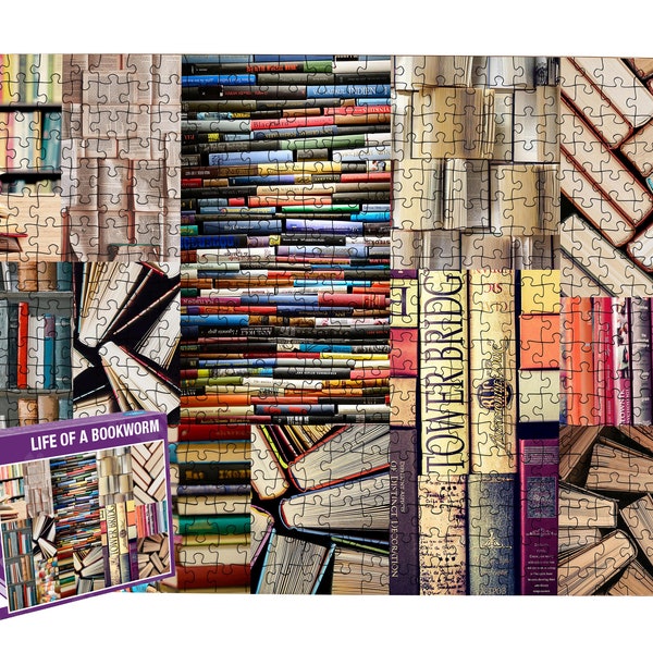 500 Pieces Jigsaw Puzzle 'Life of a bookworm' / Book Jigsaw Puzzle / 500 Piece Jigsaw Puzzle for Adults and Families