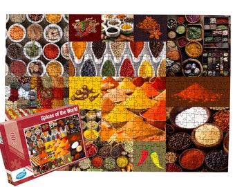 500 Pieces Jigsaw Puzzle 'Spices of the World' / Colorful Collage Jigsaw Puzzle / 500 Piece Jigsaw Puzzle for Adults and Families