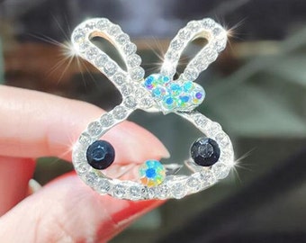 Mini accessoires pour cheveux de lapin de Pâques couronne de cristal peigne filles mini diadèmes lapin