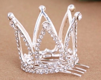 Mini Tiara Wedding Crown Hair Accessories Crystal Girls Women’s Mini Party Tiaras