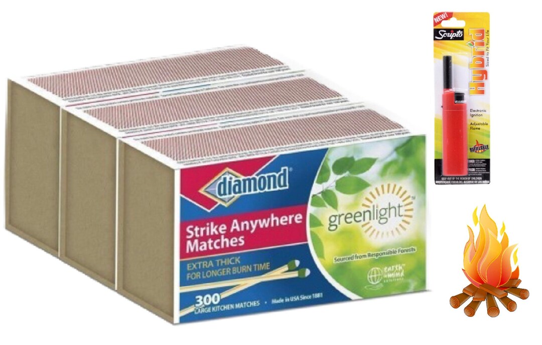 Strike Anywhere Matches Set 3boxeswith Bonus Lighter. Kitchen, Camping