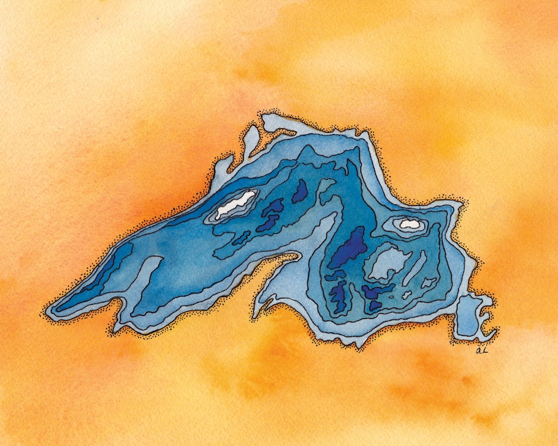 Lake Superior Depth Chart Etsy