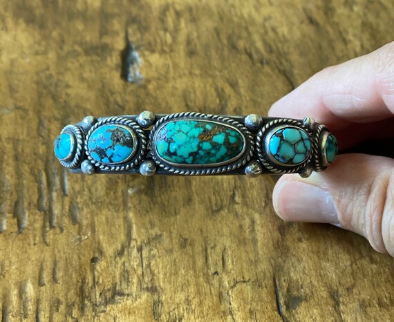 Beautiful Navajo Spider Web Turquoise Row Cuff 19
