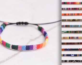 Boho Surfer Bracelet Flat Waterproof Beach Bracelet Ethno Ajustable Bracelet Cotton Mens bracelet gift for Women bracelet Surfer armband