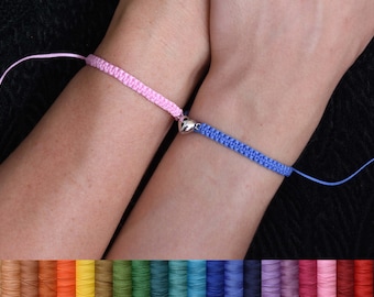 Bracciali Ragno Per Coppie A Distanza – Braccialetti Dell'Amicizia Con Perline E Cuore – Elasticizzati, Rosa - 3